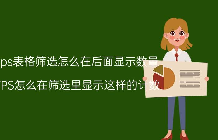 wps表格筛选怎么在后面显示数量 WPS怎么在筛选里显示这样的计数？